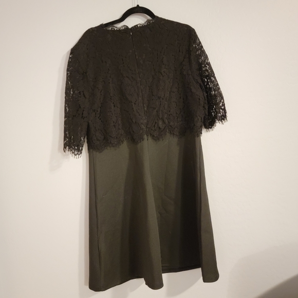 NWT Black Dress with Lace Overlay - Picture 2 of 6